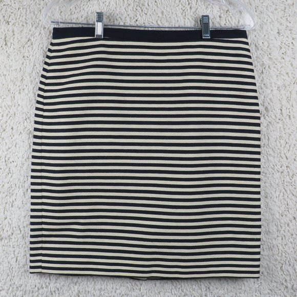 LOFT* Women's Fully Lined Backside‎ Zipper Striped A-Line Full Skirt~ Size 6 - Picture 1 of 8